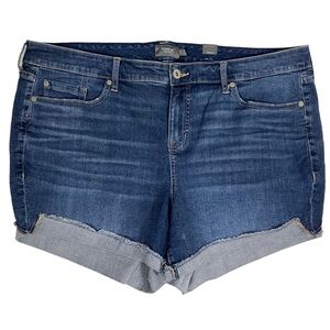 Torrid Womens Jeans Shorts Plus Size 22 Raw Hem Cuffed Denim Medium Wash